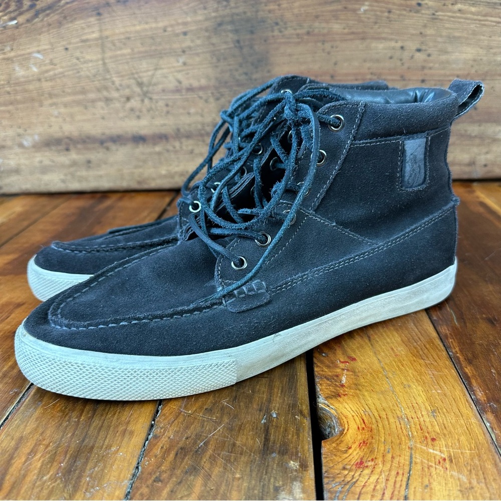 Polo Ralph Lauren PRL Tavis Black Suede High Top Sneakers 10.5D - Picture 3 of 10